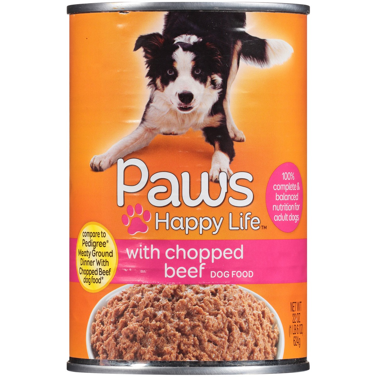 slide 7 of 12, Paws Happy Life Chopped Beef Dog Food, 22 oz