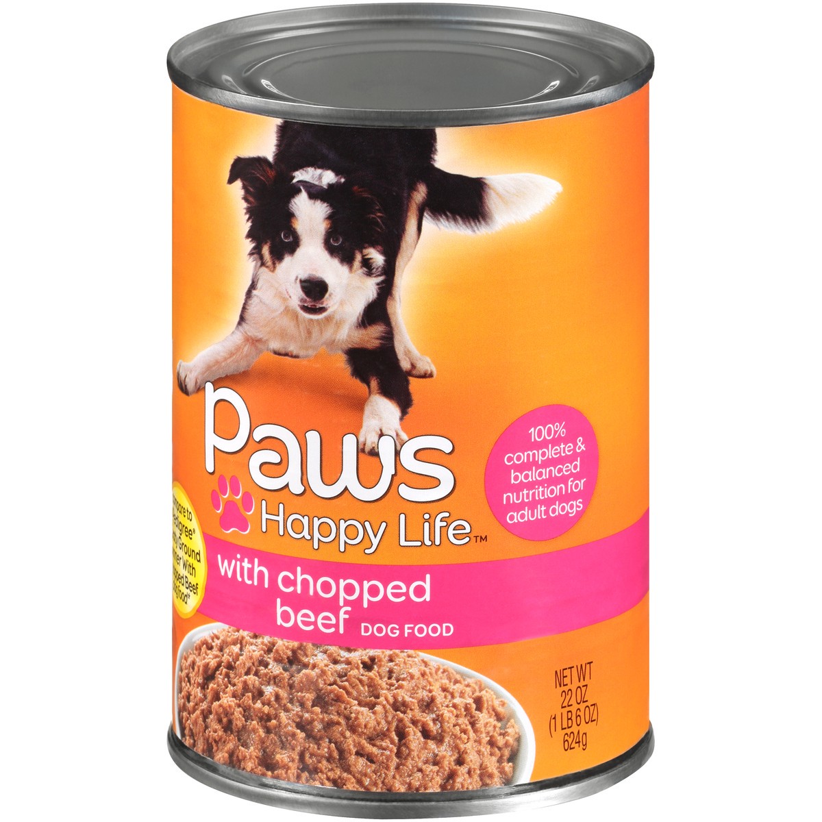 slide 10 of 12, Paws Happy Life Chopped Beef Dog Food, 22 oz