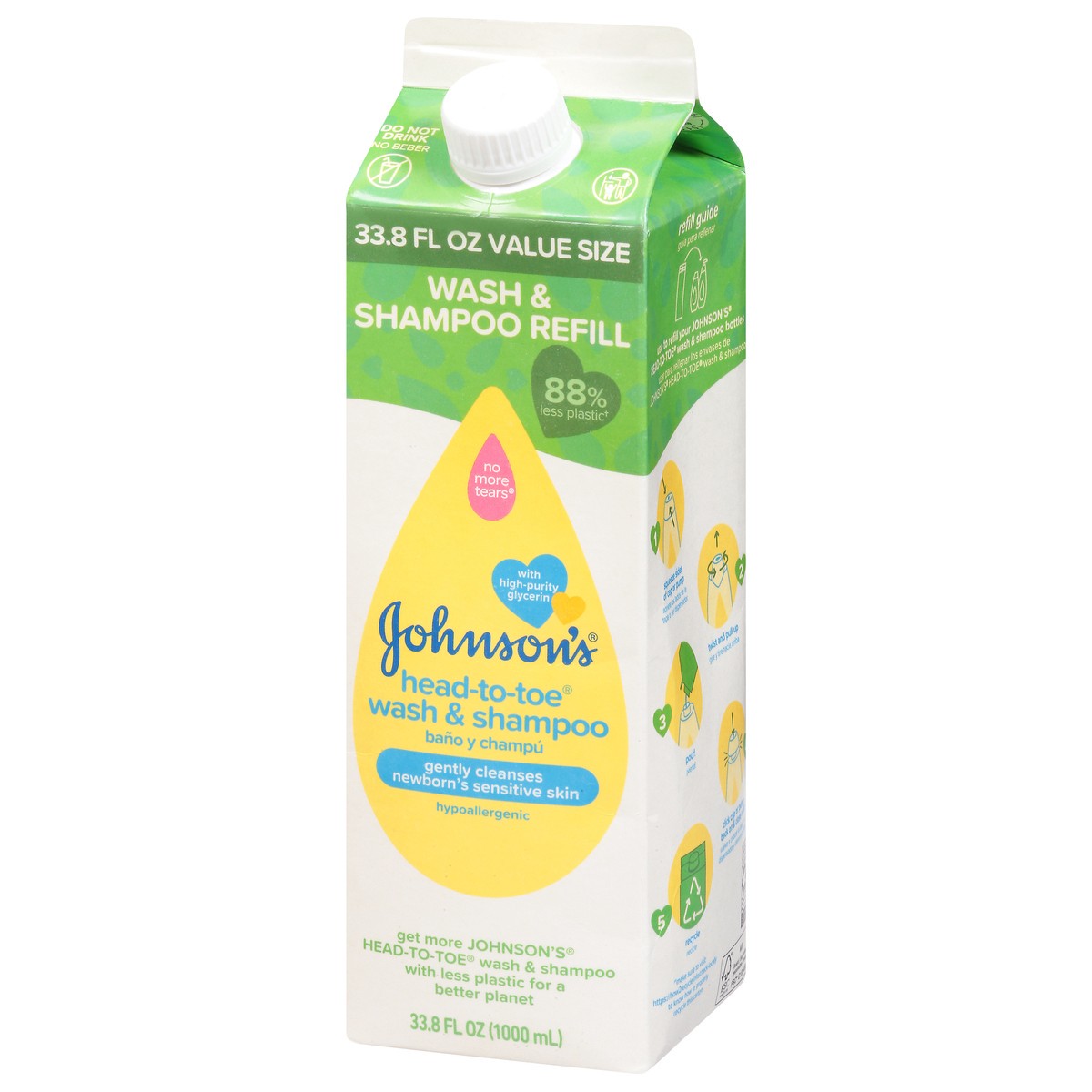 slide 12 of 12, Johnson's Wash & Shampoo Refill 33.8 fl oz, 33.8 fl oz