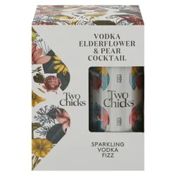 Two Chicks Sparkling Fizz Elderflower & Pear Cocktail Vodka 4 - 12 fl oz Cans