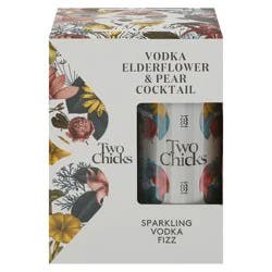 Two Chicks Sparkling Fizz Elderflower & Pear Cocktail Vodka - 4 x 12 fl oz Cans