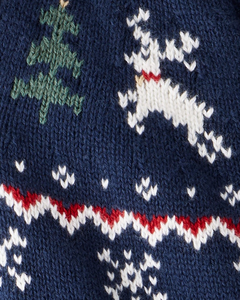 slide 3 of 3, Littleplanet Baby Organic Cotton Fair Isle Sweater Knit Jumpsuit Royal Blue 3M, 1 ct