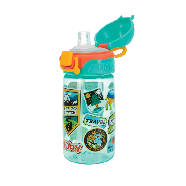 slide 2 of 4, Nuby Thirsty Kids Flip-It-Bolt Travel Bottle, 14 oz