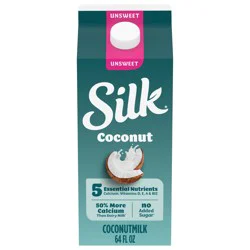 Silk Coconut Milk, Unsweet, Dairy Free, Gluten Free Delicious, Vegan Milk Made with Real Coconuts and 5 Essential Nutrients, 64 fl oz Half Gallon
