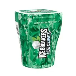 Ice Breakers Ice Cubes Spearmint Sugar Free Chewing Gum Bottle, 3.24 oz (40 Pieces)