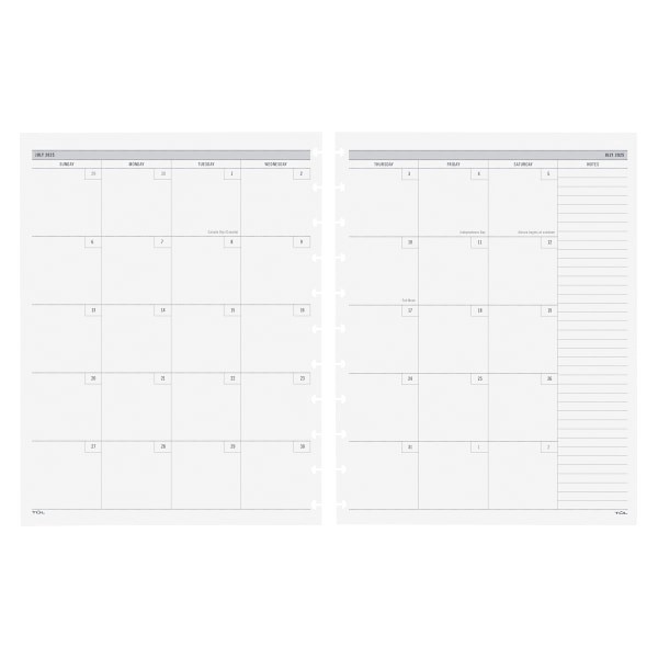 slide 2 of 3, TUL 2025-2026 TUL® Discbound Academic Weekly/Monthly Refill Planner Pages, Letter Size, July To June, 1 ct