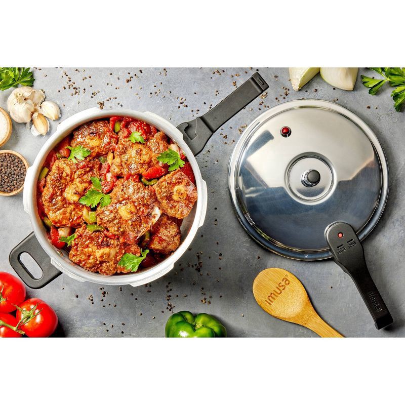 slide 2 of 6, IMUSA 7qt Stovetop Natural Finish Basic Pressure Cooker - Silver, 7 qt