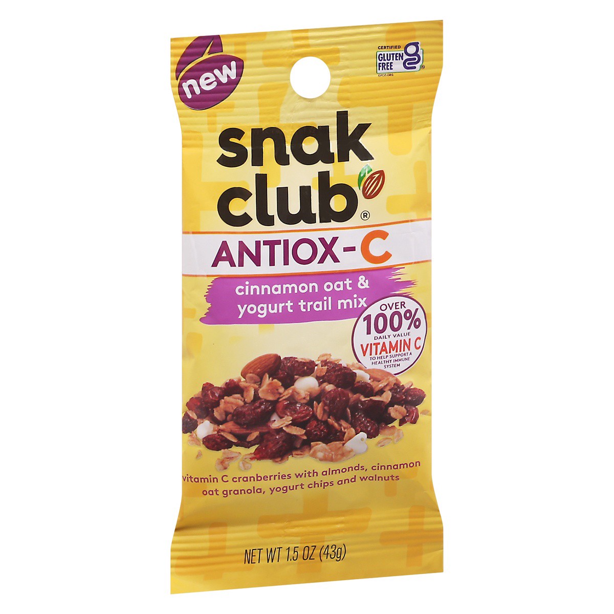 slide 8 of 9, Snack Club Antiox-C Cinnamon Oat & Yogurt Trail Mix 1.5 oz, 1.5 oz