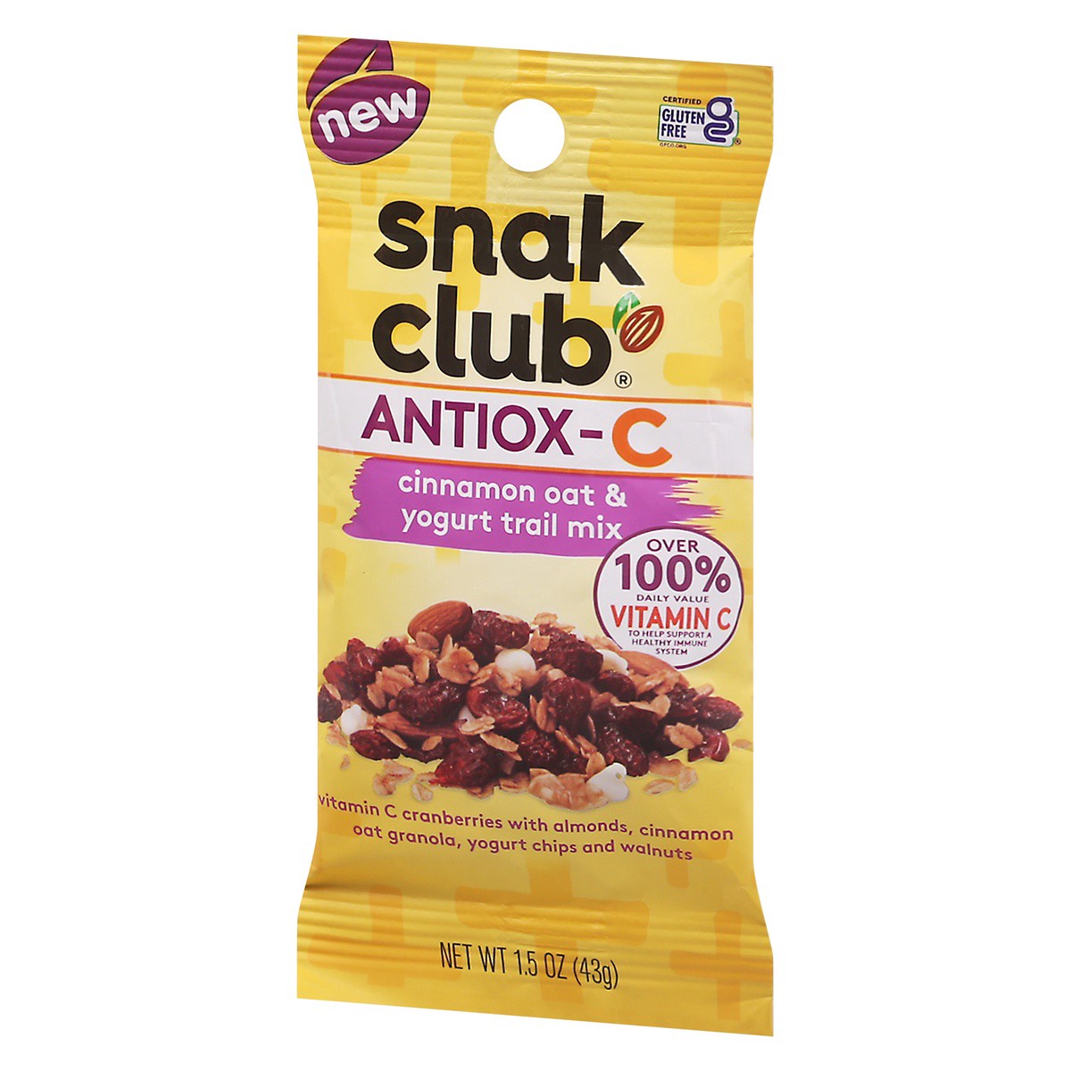 slide 9 of 9, Snack Club Antiox-C Cinnamon Oat & Yogurt Trail Mix 1.5 oz, 1.5 oz