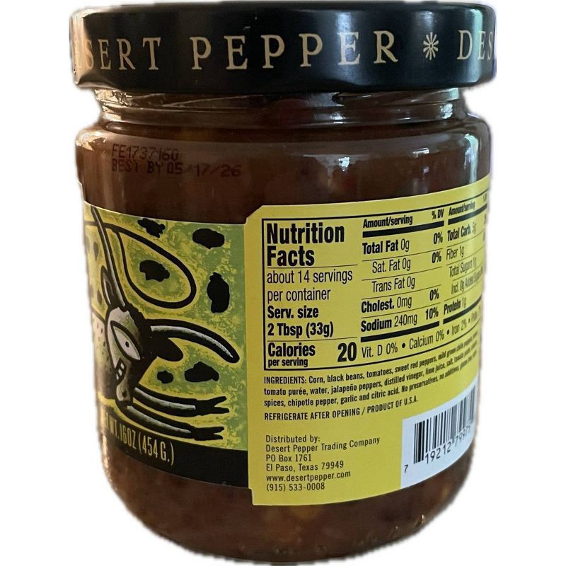 slide 3 of 4, Desert Pepper Trading Authentic Corn Black Bean Red Pepper Salsa, 16 oz