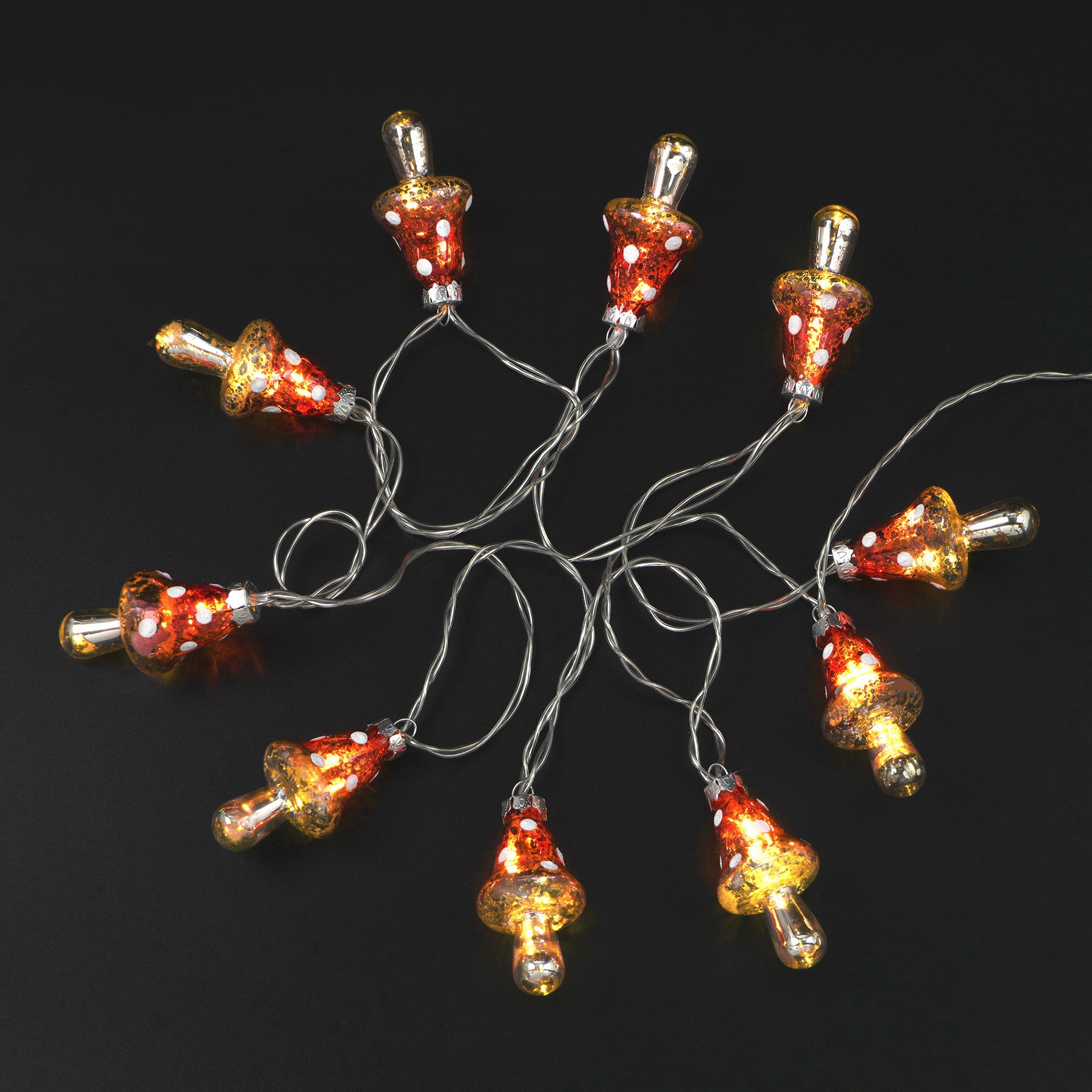 slide 2 of 2, 10ct. Warm White Led Glass Mushroom String Lights By Ashland, 10 ct