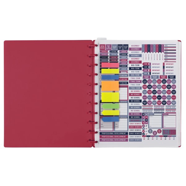 slide 2 of 3, TUL 2025-2026 TUL® Discbound Monthly Teacher Planner, Letter Size, Pink, July To June, 1 ct