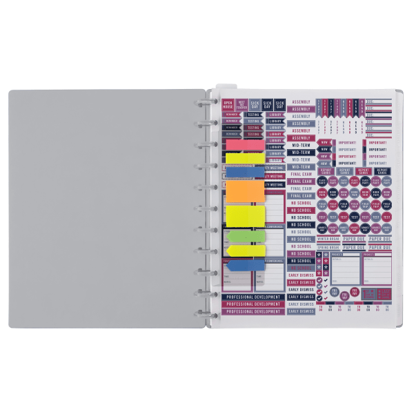 slide 3 of 3, TUL 2025-2026 TUL® Discbound Monthly Teacher Planner, Letter Size, Gray, July To June, 1 ct
