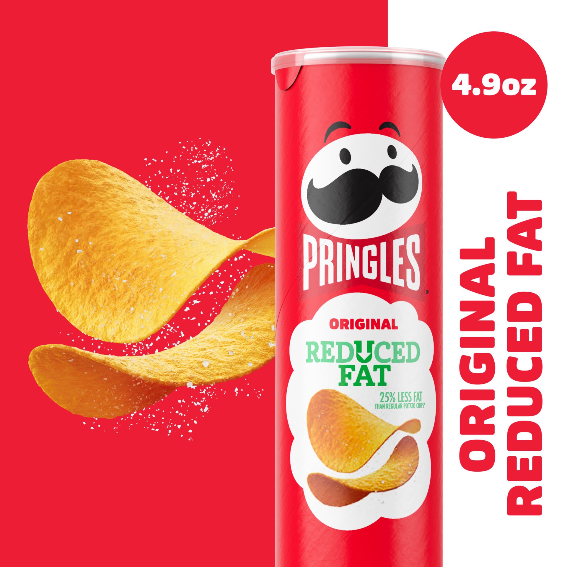 slide 4 of 5, Pringles Potato Crisps Chips, Reduced Fat Original, 4.9 oz, 4.9 oz