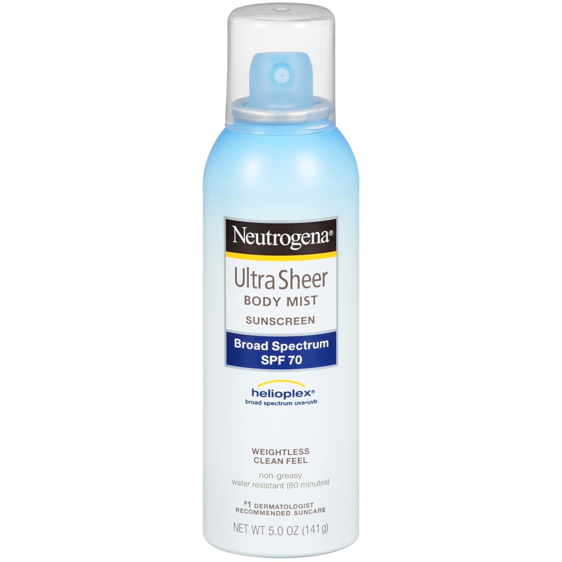 slide 1 of 4, Neutrogena Ultra Sheer Body Mist Sunscreen, Broad Spectrum Spf 70, 5 oz