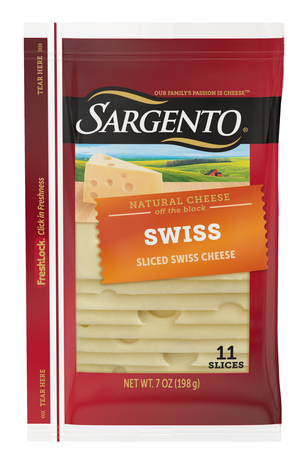 slide 1 of 34, Sargento Sliced Swiss Natural Cheese, 7 oz., 11 slices, 7 oz