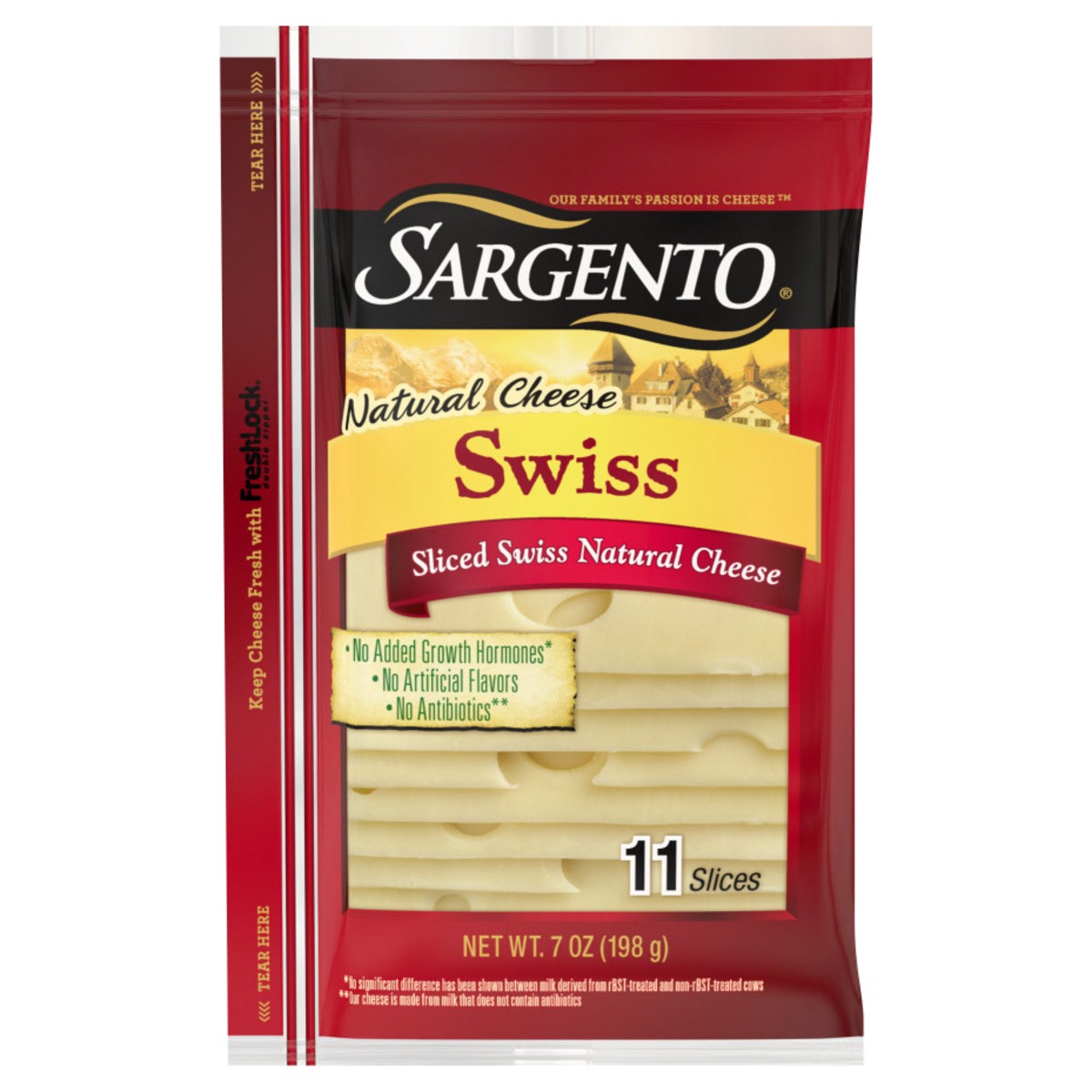 slide 1 of 34, Sargento Cheese Natural Swiss Sliced, 11 ct