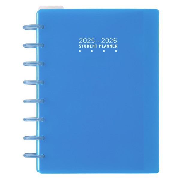 slide 1 of 3, TUL 2025-2026 TUL® Discbound Weekly/Monthly Student Planner, Junior Size, Blue, July To June, 1 ct