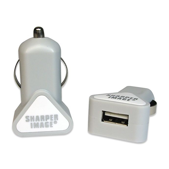 slide 1 of 1, Sharper Image USB Car Charger for Android - White, 1 ct