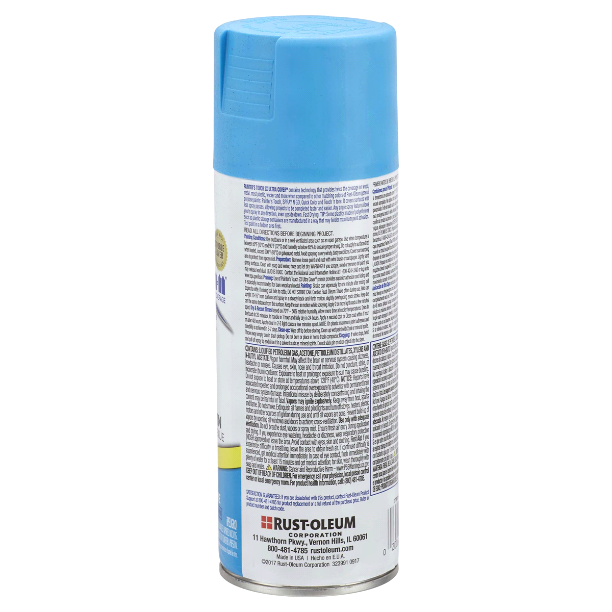 slide 9 of 9, Rust-Oleum Painters Touch 2x Ultra Cover Spray Paint 277991, Satin Oasis Blue, 12 oz