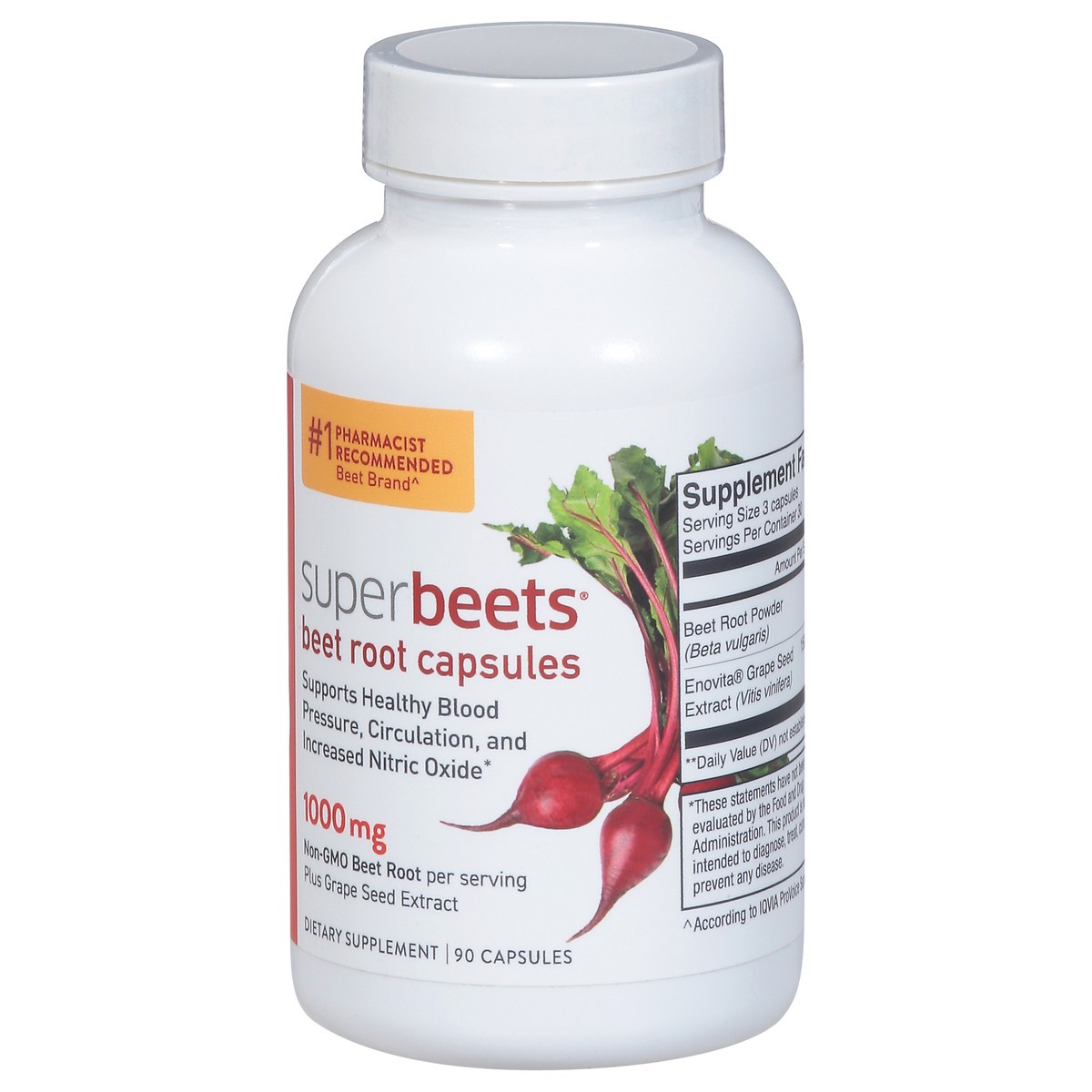 slide 5 of 9, SuperBeets 1000 mg Beet Root 90 Capsules, 90 ct