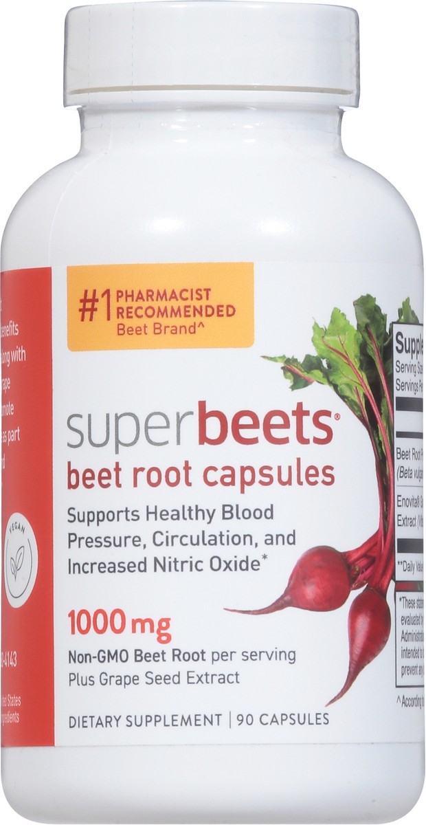 slide 2 of 9, SuperBeets 1000 mg Beet Root 90 Capsules, 90 ct