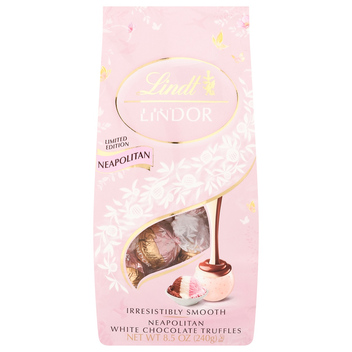 slide 1 of 1, Lindt Lindor Neapolitan White Chocolate Truffles Bag, 8.5 oz