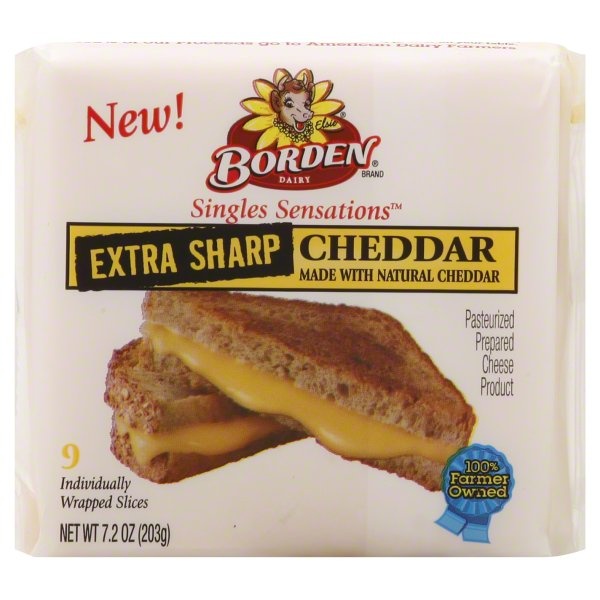 slide 1 of 1, Borden Cheese Product, Pasteurized Prepared, Extra Sharp Cheddar, 7.8 oz