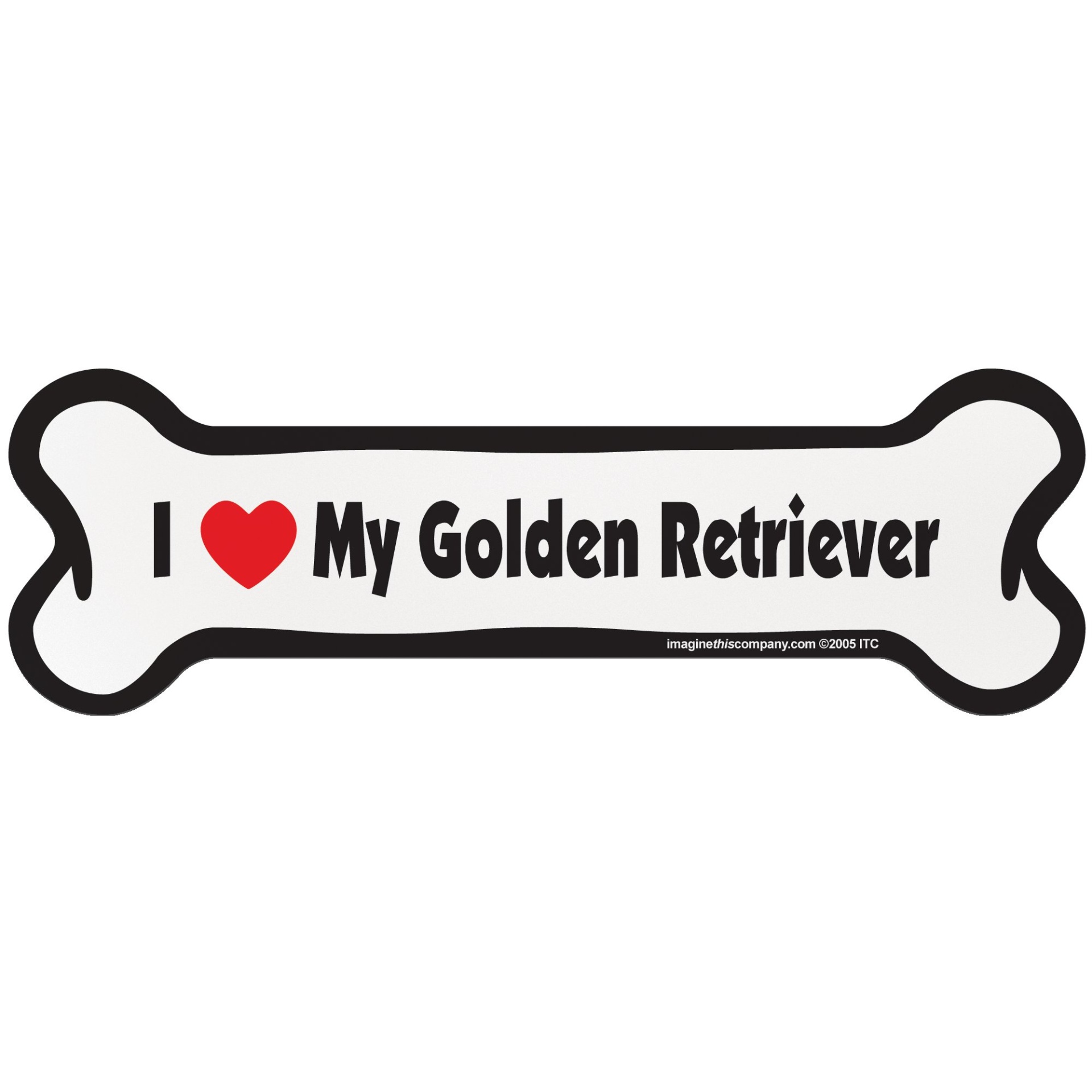 slide 1 of 1, Imagine This "I Love My Golden Retriever" Bone Car Magnet, SM