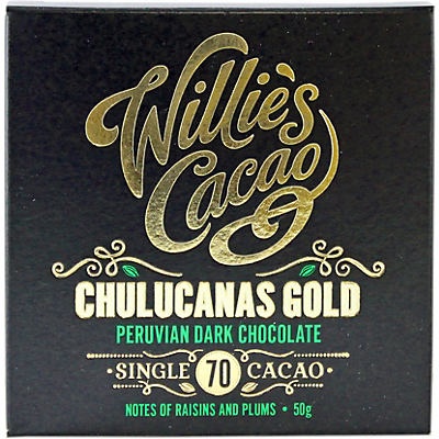 slide 1 of 1, Willie's Cacao Peruvian Gold Chocoalate Single Square, 50 gram