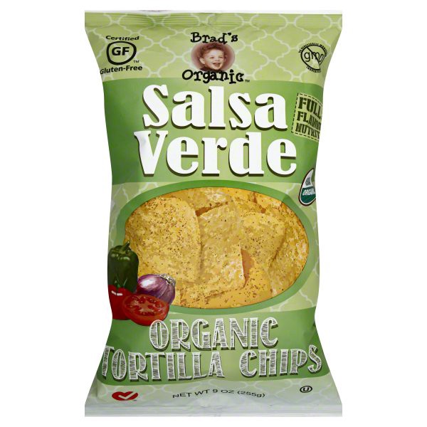 slide 1 of 1, Brad's Organic Organic Chips Salsa Verde, 9 oz