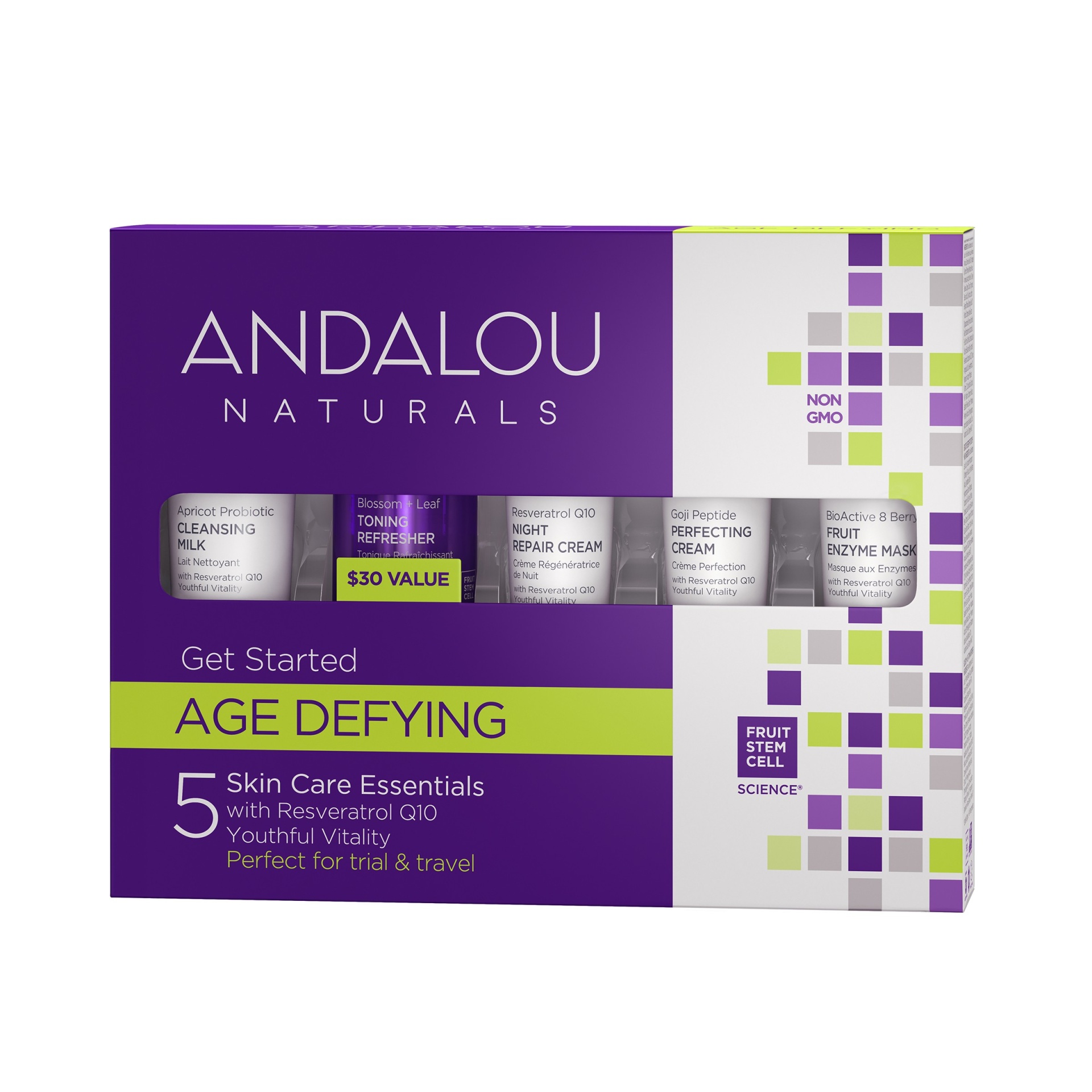 slide 1 of 5, Andalou Naturals Facial Age Defying Get Started Kit, 5 ct