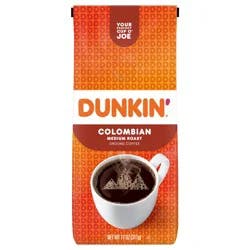 Dunkin' Colombian Medium Roast Ground Coffee, 11 Oz. Bag