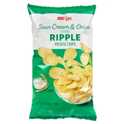 Meijer Ripple Sour Cream & Onion Potato Chips - 7.75 oz