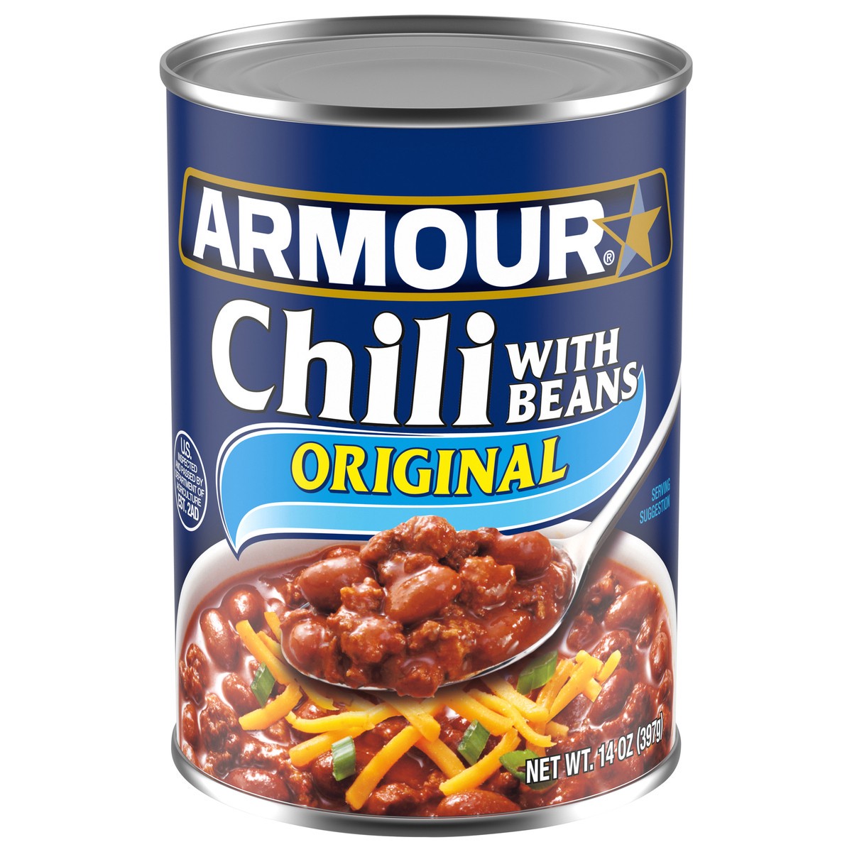 slide 1 of 3, Armour Star Original Chili with Beans 14 oz, 14 oz