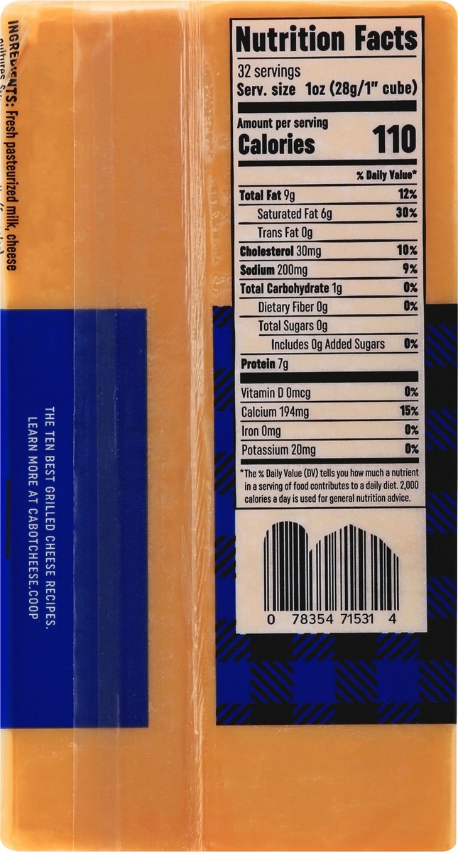 slide 10 of 10, Cabot Extra Sharp Yellow Cheddar Cheese, 2 oz