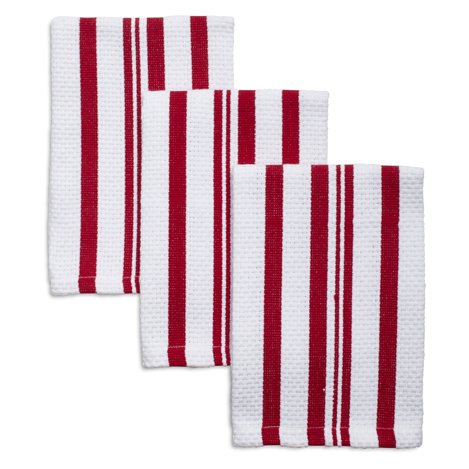 slide 1 of 1, Sur La Table Striped Dishcloths, Red, 3 ct; 12 in x 12 in