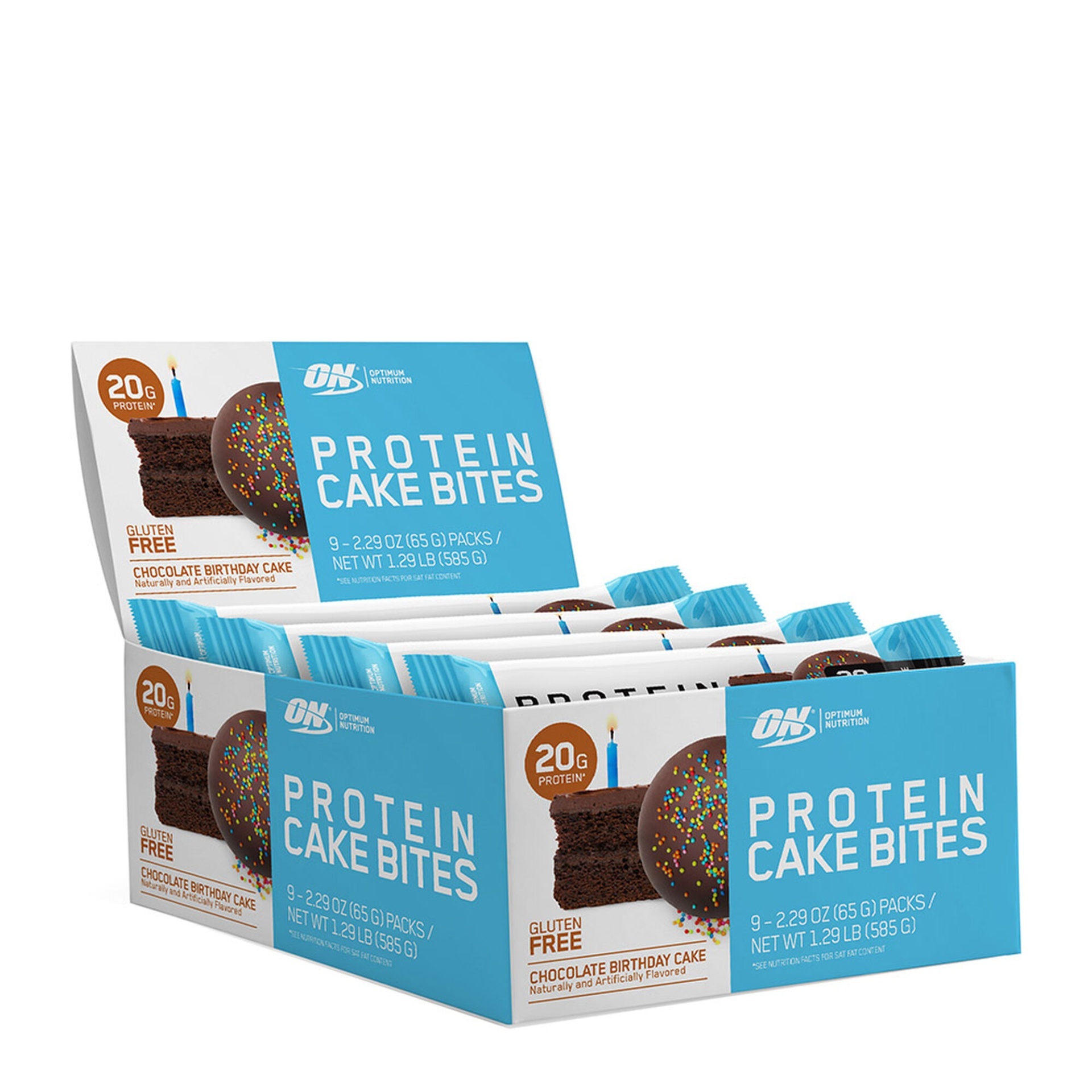 slide 1 of 1, Optimum Nutrition Protein Cake Bites - Chocolate Birthday Cake, 9 ct