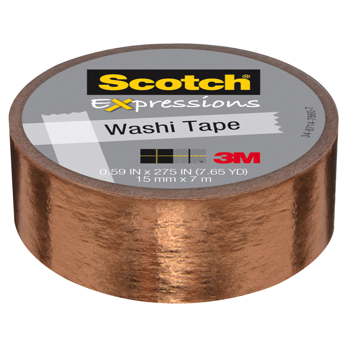 slide 1 of 1, Scotch Expressions Washi Tape, Copper Foil, 1 ct