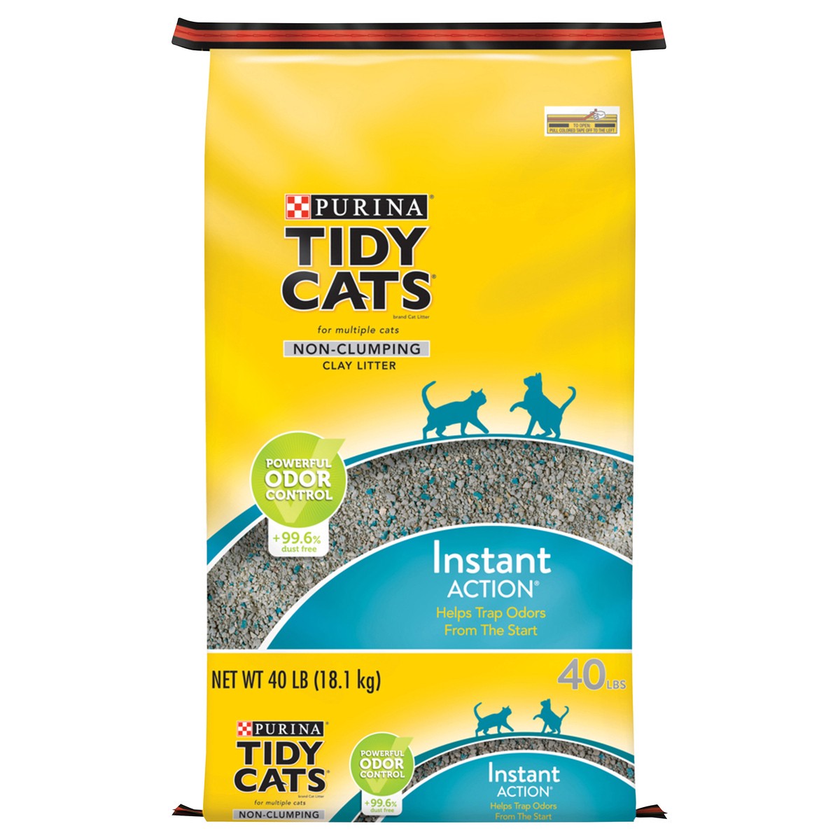 slide 1 of 7, Purina Tidy Cats Non-Clumping Cat Litter Instant Action for Multiple Cats, 40 lb