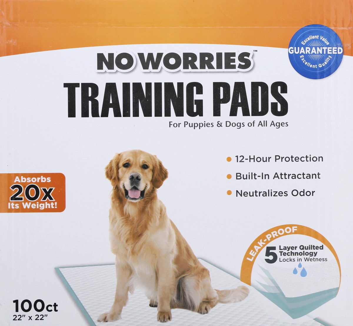 slide 6 of 11, No Worries Training Pads 100 ea, 100 ct