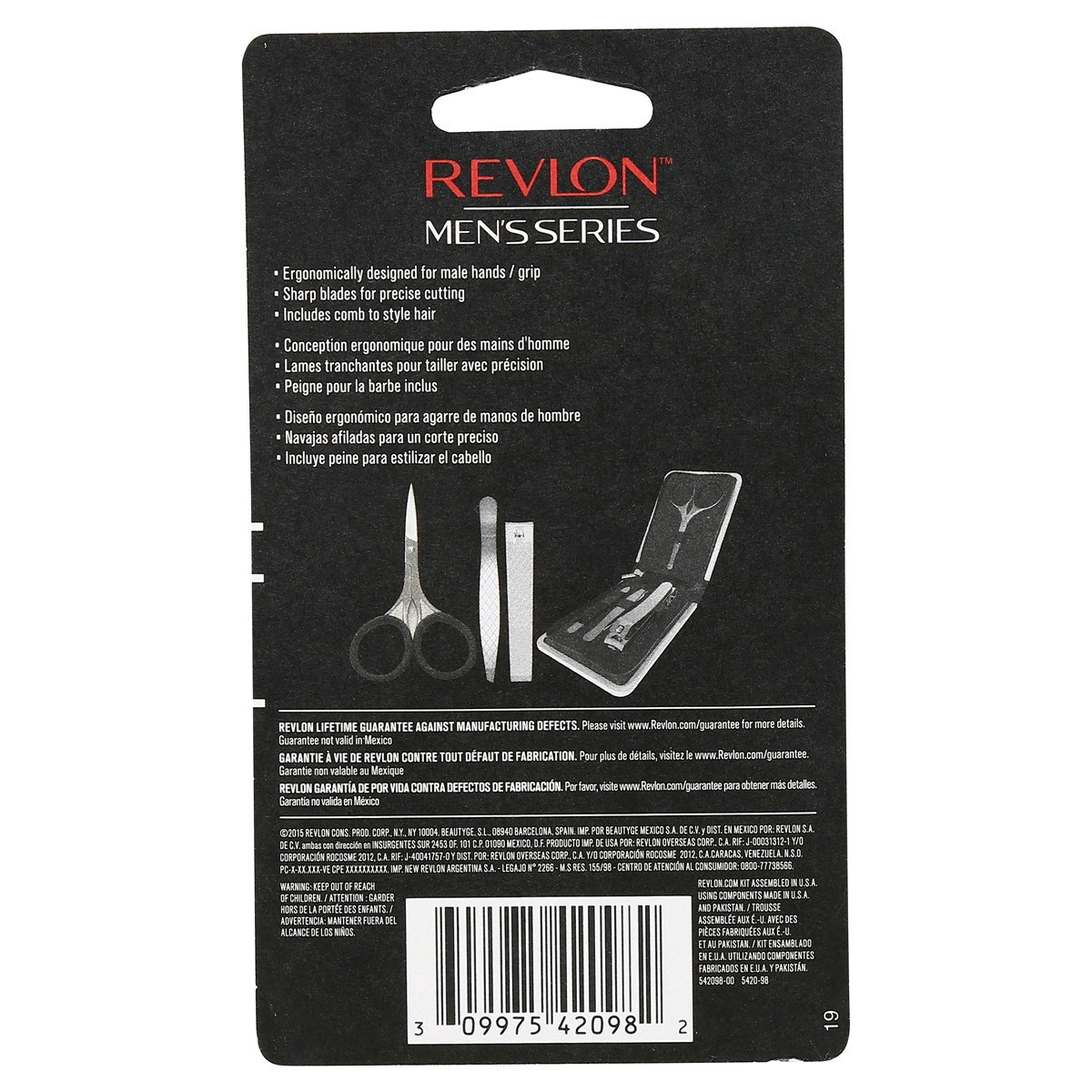 slide 5 of 5, Revlon Mens Series Scissors and Comb, 2 ct