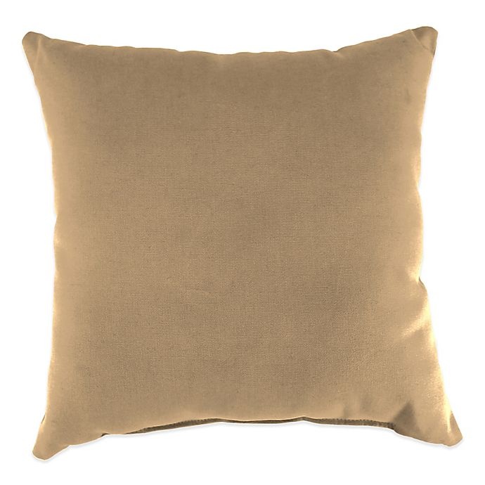 slide 1 of 1, 20-Inch Square Solid Throw Pillow - Sunbrella Canvas Camel, 1 ct