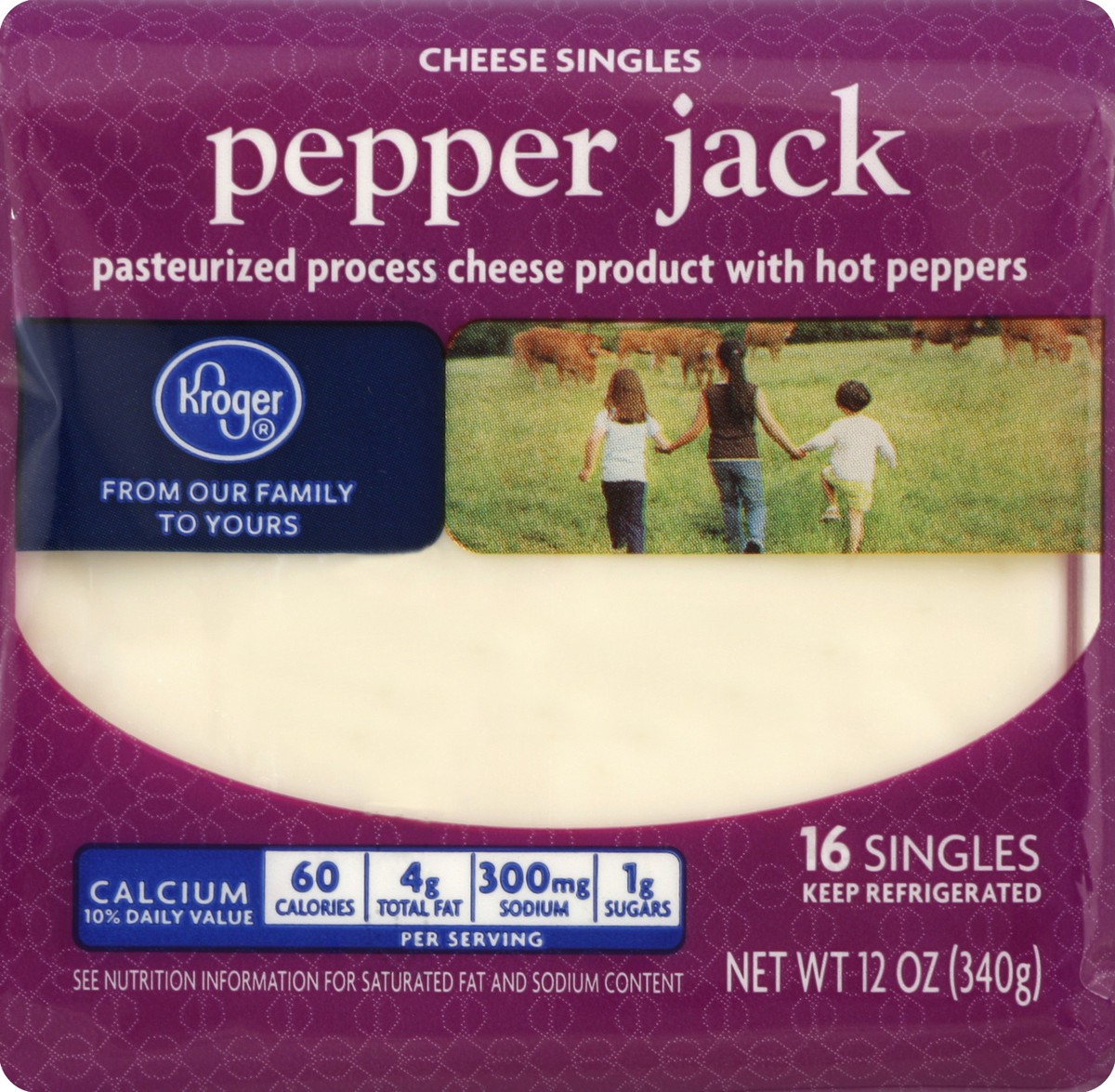 slide 1 of 6, Kroger Pepper Jack Cheese Singles, 16 ct