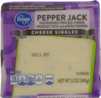 slide 1 of 1, Kroger Pepper Jack Cheese Singles, 16 ct