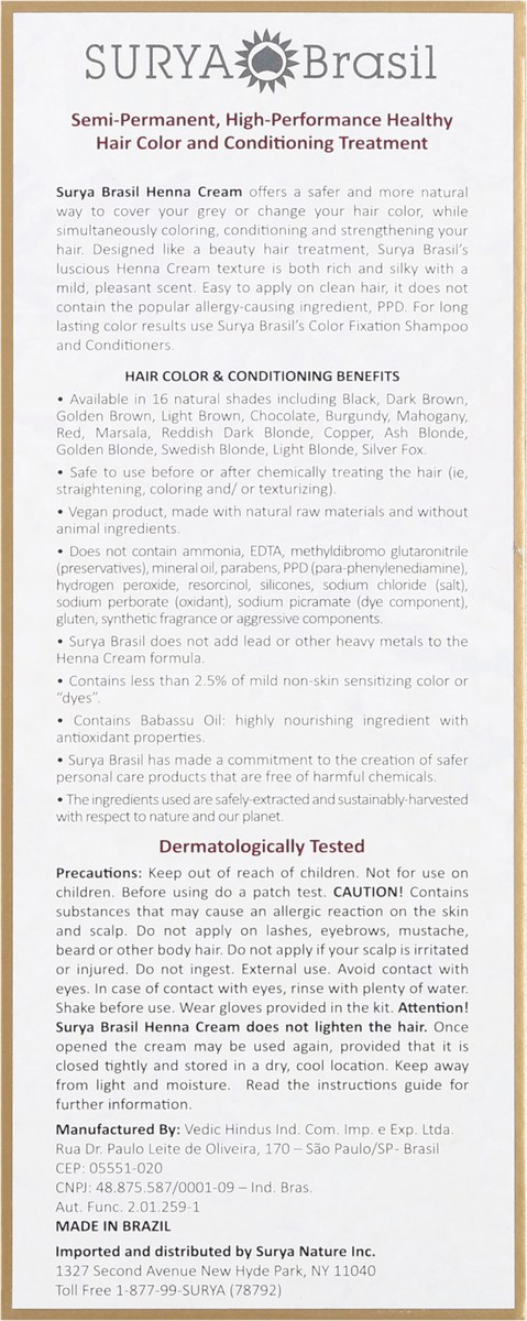 slide 7 of 9, Surya Brasil Golden Brown Henna Cream with Plant Extracts 2.37 fl oz, 2.37 fl oz