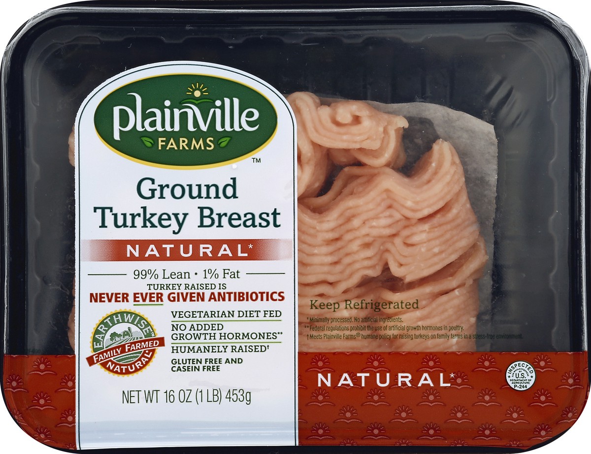 slide 2 of 7, Plainville Farms Ground Breast, 16 oz