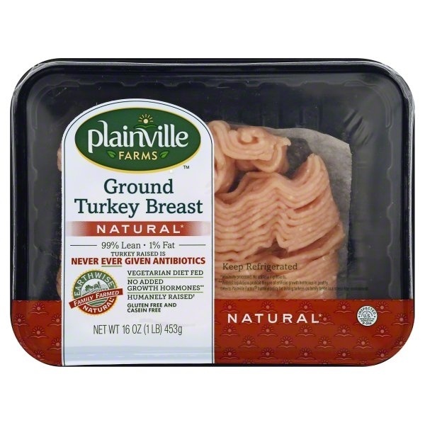 slide 1 of 7, Plainville Farms Ground Breast, 16 oz