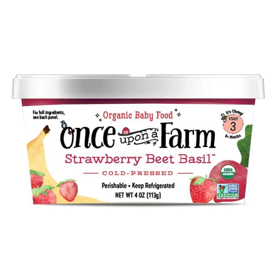 slide 1 of 1, Once Upon a Farm Strawberry Beet Basil Cup, 4 oz