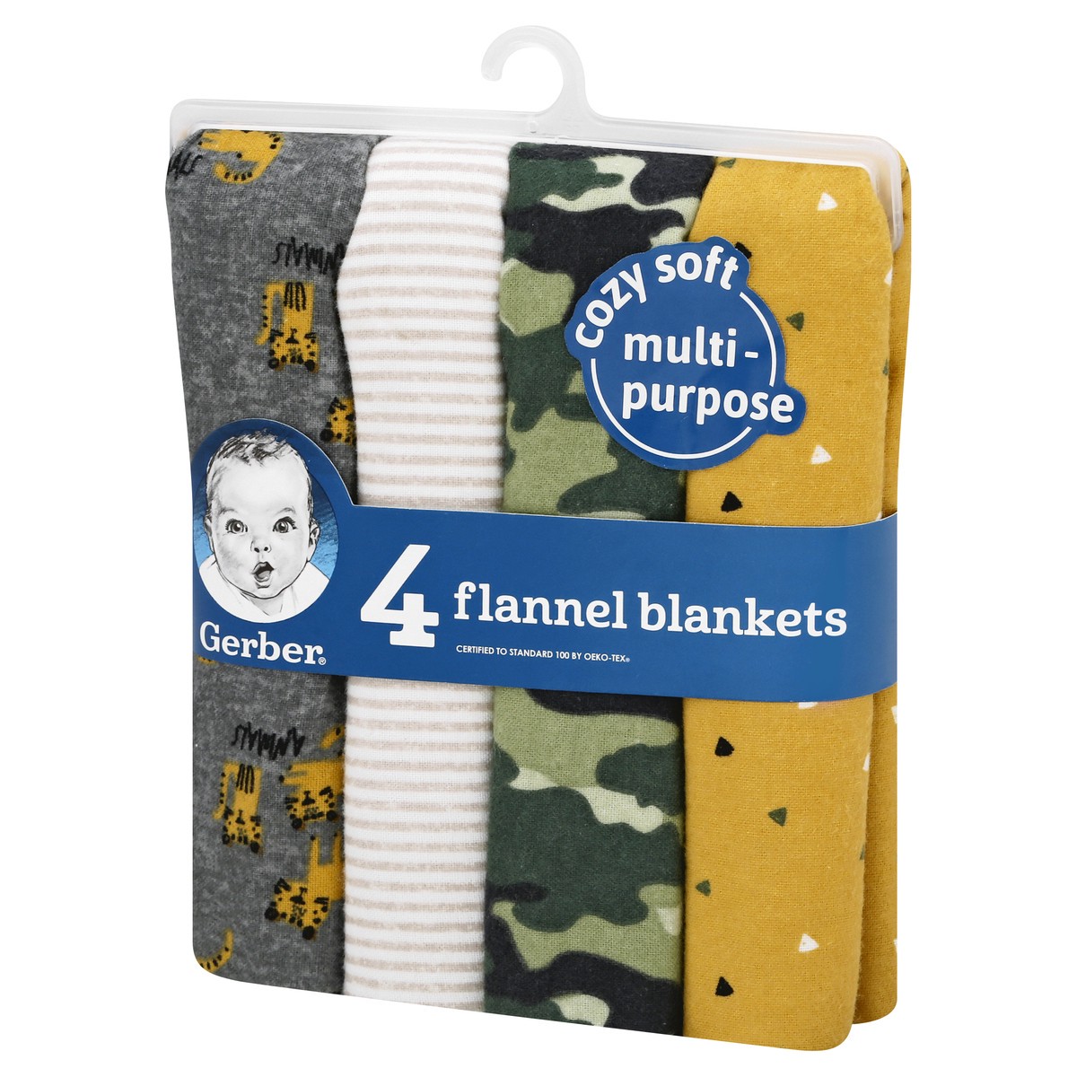 slide 6 of 10, Gerber Flannel Blankets 4 ea, 4 ct